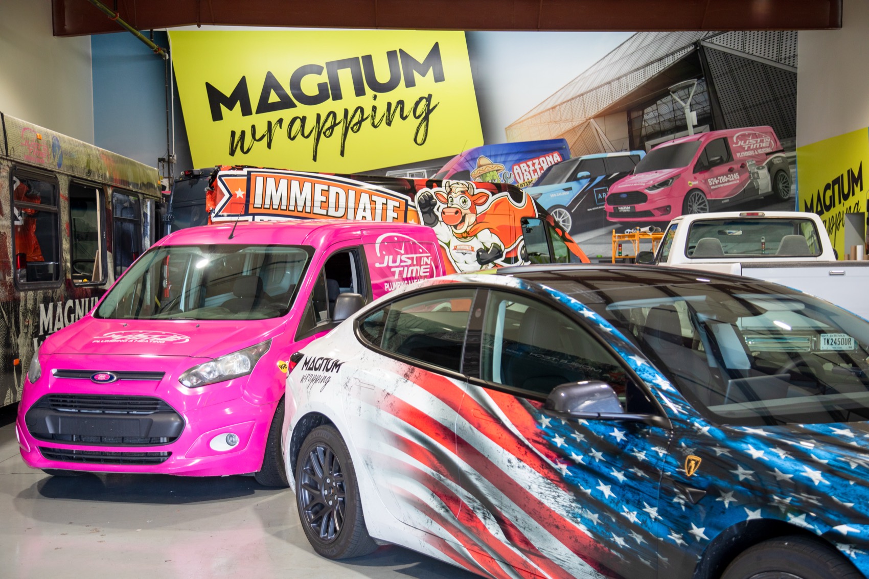 Inside the Magnum Wrapping shop.