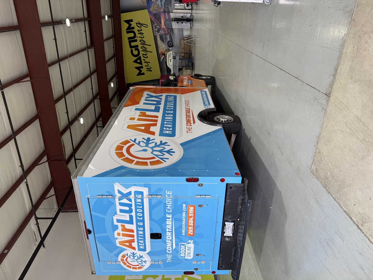 Box truck wrap for AirLux Heating & Cooling.