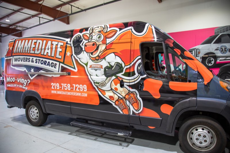 Full wrap on a moving company cargo van
