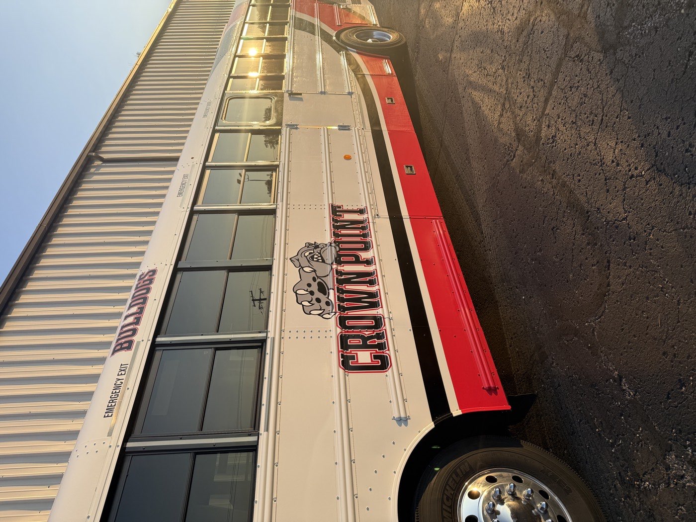 Team bus wrap for the Crown Point Bulldogs.