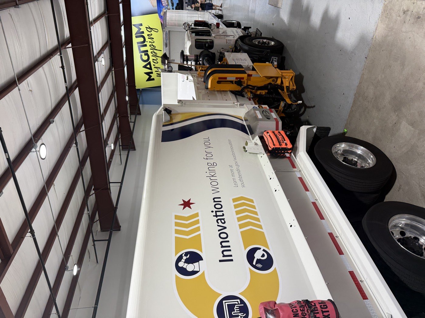 Refuse truck graphics for the City of South Bend.